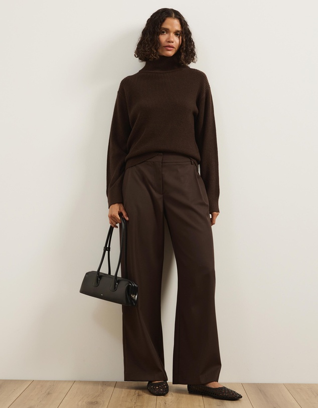 Atmos&Here - Alice Rib Knit Funnel Neck Jumper