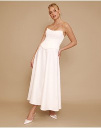 Six Stories - Satin Corset Midi Dress