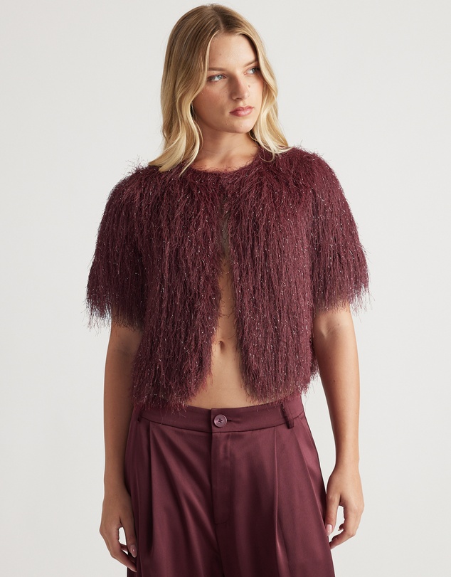 Decjuba - Kenzie Fluffy Lurex Cardigan
