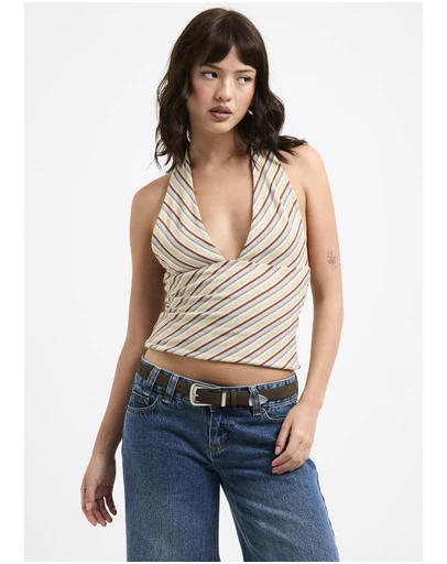Insight - Danni Stripe Halter Top