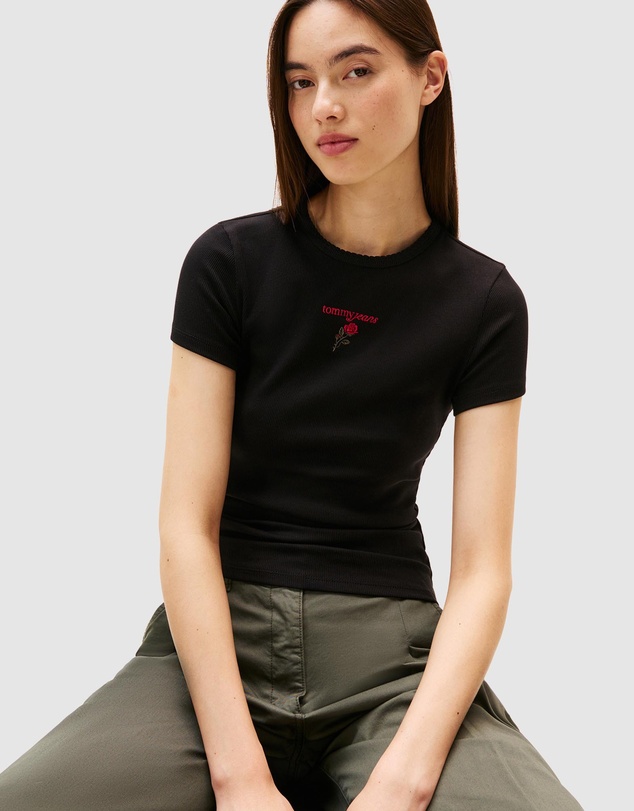 Tommy Jeans - Logo Embroidery Slim T-Shirt