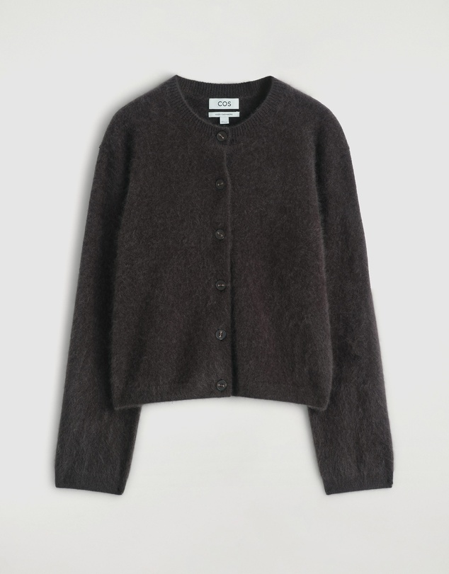 COS - Brushed-Cashmere Crew-Neck Cardigan
