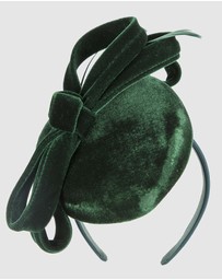 Max Alexander - Velvet Green Winter Pillbox Fascinator