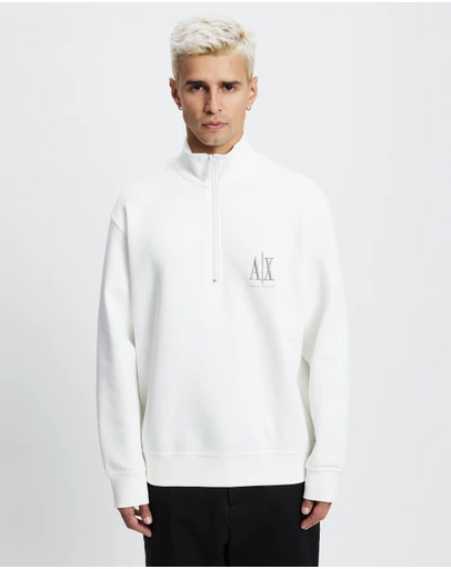 Armani Exchange - Chest Logo Half Zip Sweatshirt