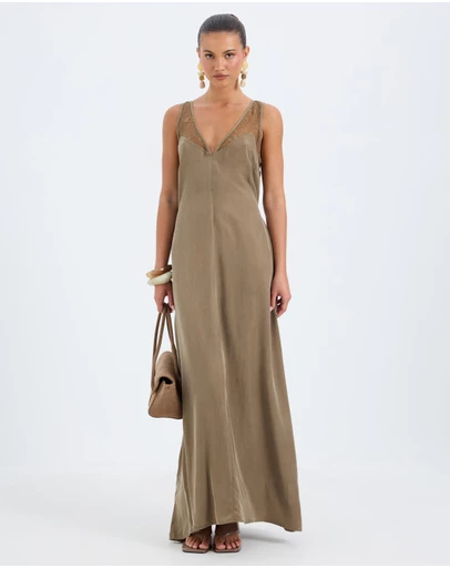 Calli - Piper Cupro Lace Insert Midi Dress