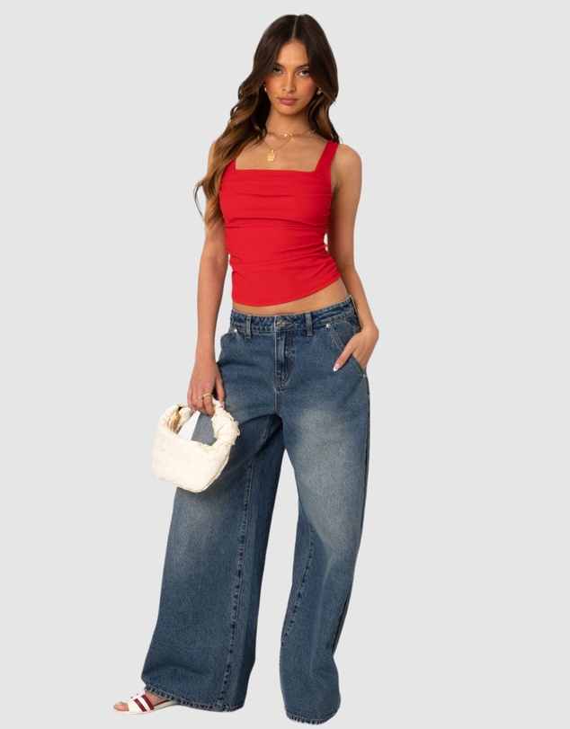 EDIKTED - Rio Ruched Square Neck Top