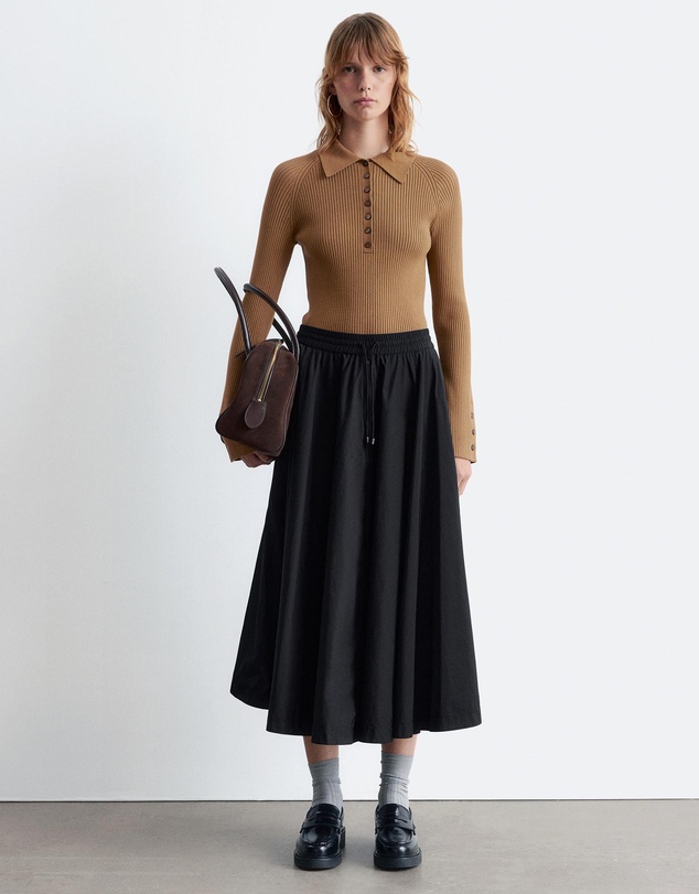 & Other Stories - Drawstring A-line Midi Skirt