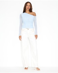 Dazie - Alina Asymmetrical Mesh Top