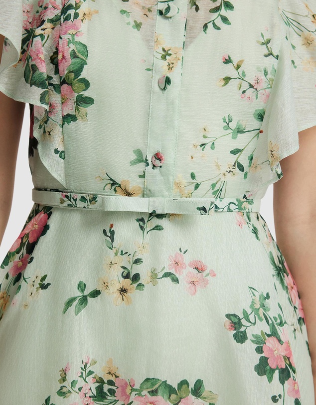 LEO LIN - Elsie Flutter Sleeve Midi Dress