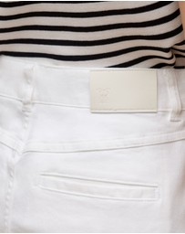 Trenery - Australian Cotton Blend Denim Tailored Pant in White
