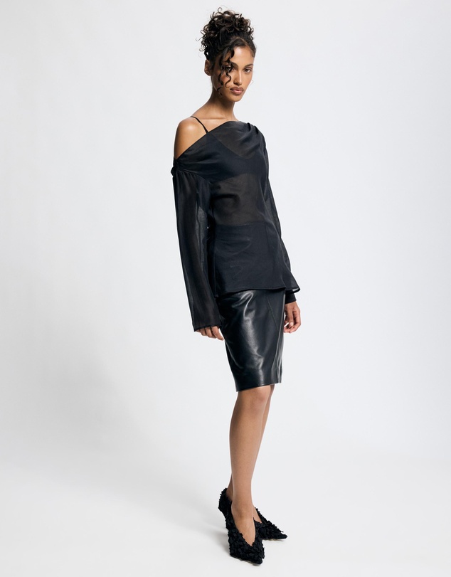 Lover - Layla LS Asymmetric Sheer Top