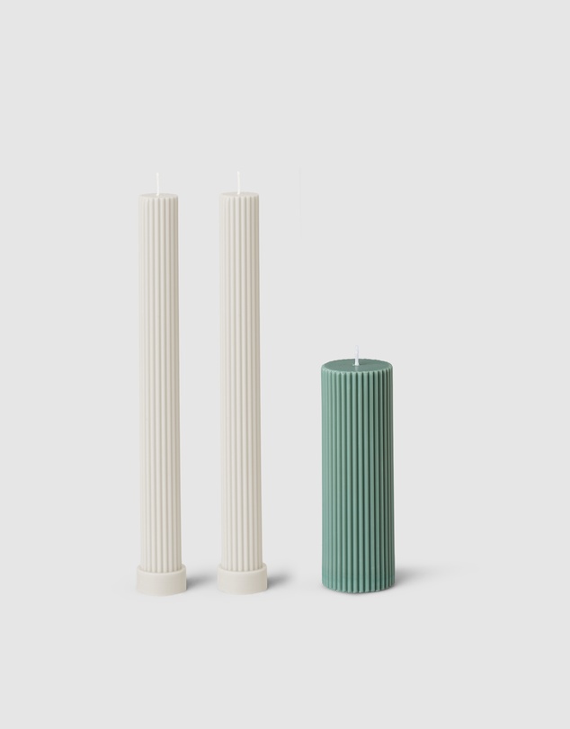 Black Blaze - Column Pillar Candle Combo