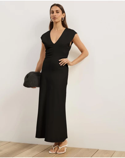 Atmos&Here - Freya V-Neck Ponte Midi Dress
