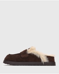 Betts - Toby Suede Leather Fur-Lined Mules