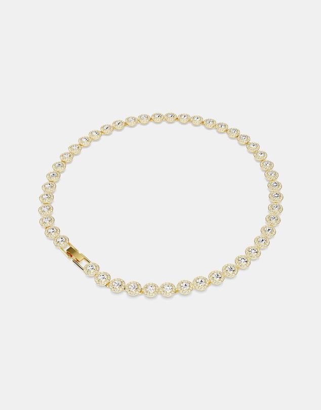 Swarovski - Una Angelic Tennis Necklace, Round Cut, White, Gold-Tone Plated