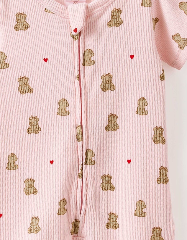 Cotton On Kids - Littlie Organic Short Sleeve Zip Romper