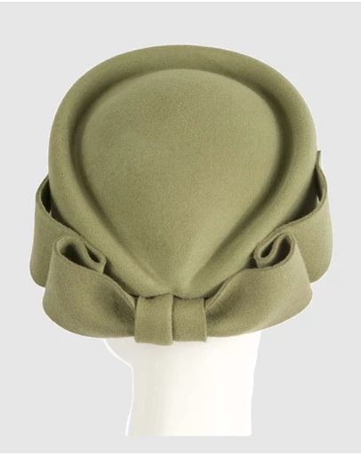 Max Alexander - Felt Olive Pillbox Hat