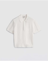 COS - Textured-Panel Cotton Polo Shirt