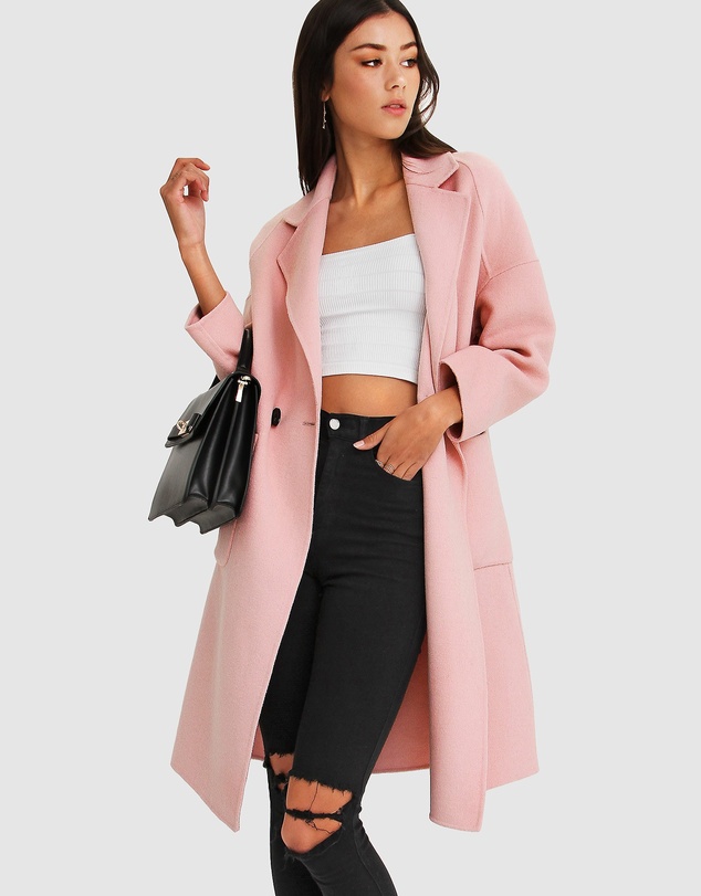 Belle & Bloom - Publisher Double-Breasted Wool Blend Coat