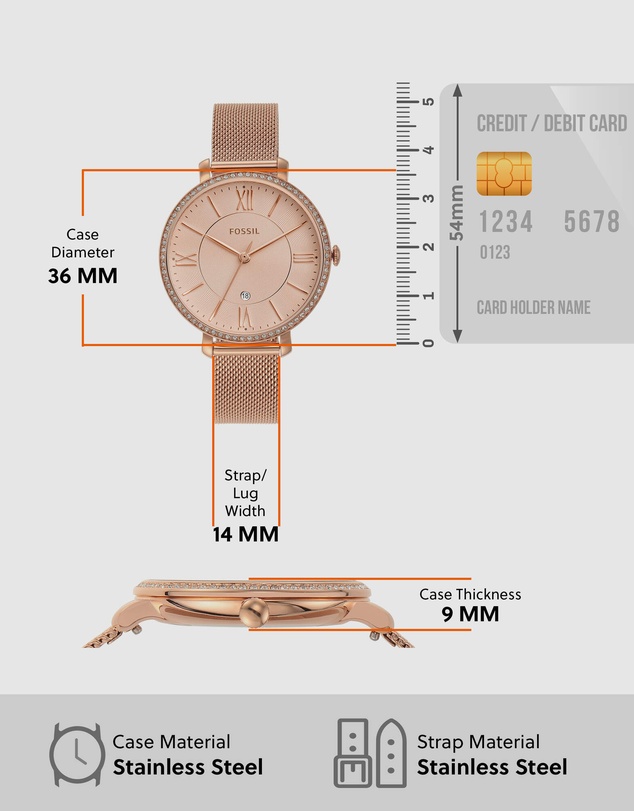 Fossil - Jacqueline Rose Gold Tone Analogue Watch