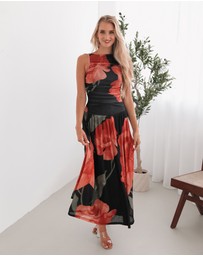 Esther & Co - Balayage Dress - Black Floral