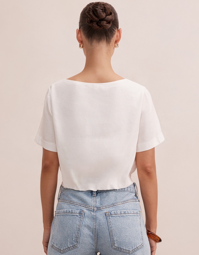 Forever New Petite - Rosie Petite Bubble Linen Top
