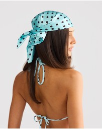 Vacay Swimwear - Havana Head Scarf Blue Polka
