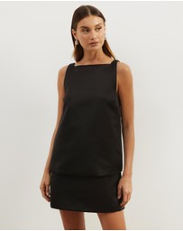 Atmos&Here - Daisy Layered Satin Mini Dress