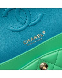 Pre-Loved by Azura Reborn - Pre-Loved Small Classic Lambskin Rainbow Hardware Double Flap