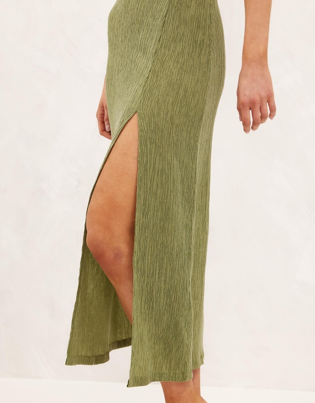 AERE - Textured Halter Midi Dress