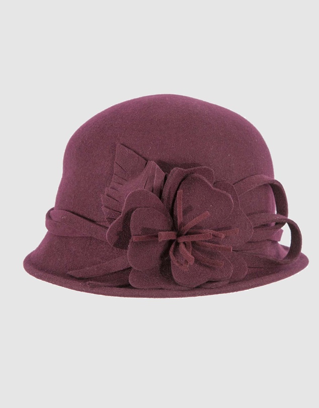 Max Alexander - Winter Felt Plum Cloche Hat
