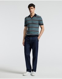 Calibre - Striped Rib Polo Navy