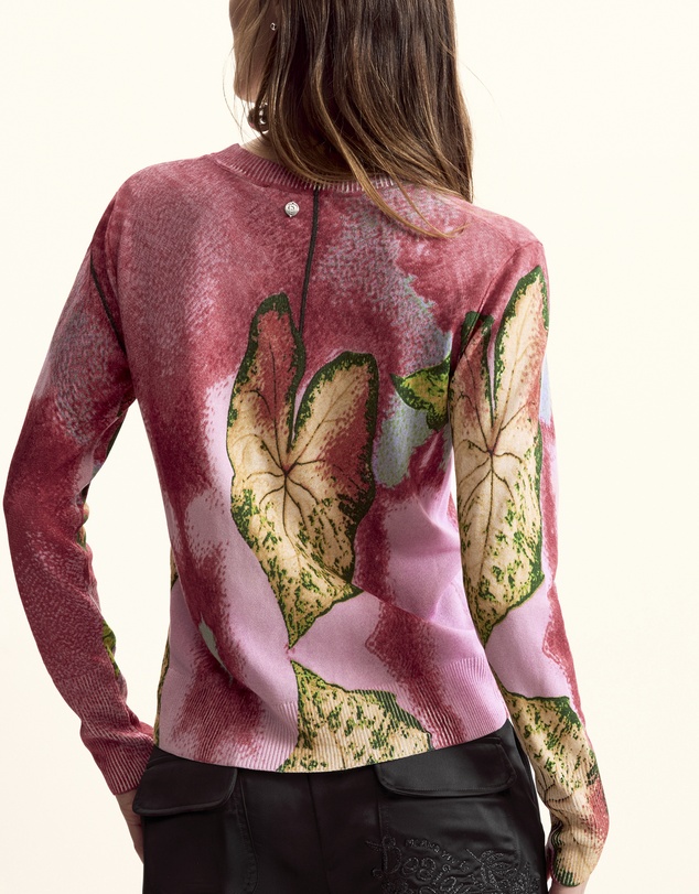 Desigual - Lightweight sweater with leaves