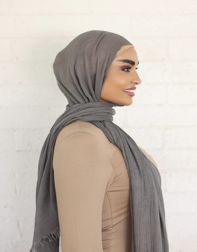 Mod Squad - Luxe Rayon Hijab Frayed Edge - CHARCOAL 8