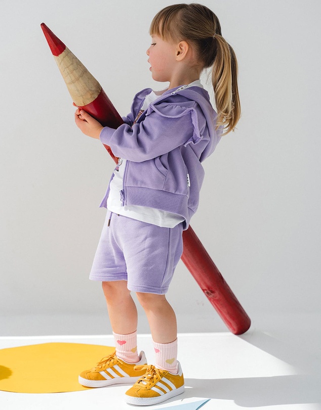 Huxbaby - Lavender Zip Shorts - Babies-Kids
