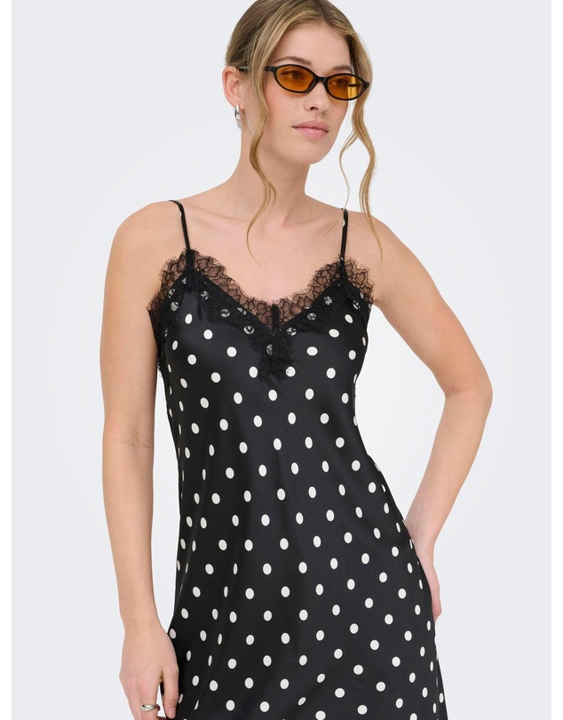ONLY - Bella Satin Lace Midi Dress