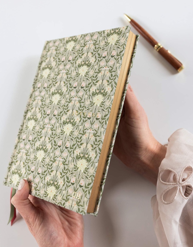 Bespoke Letterpress - Linen Bound Lined Journal - Bloomere