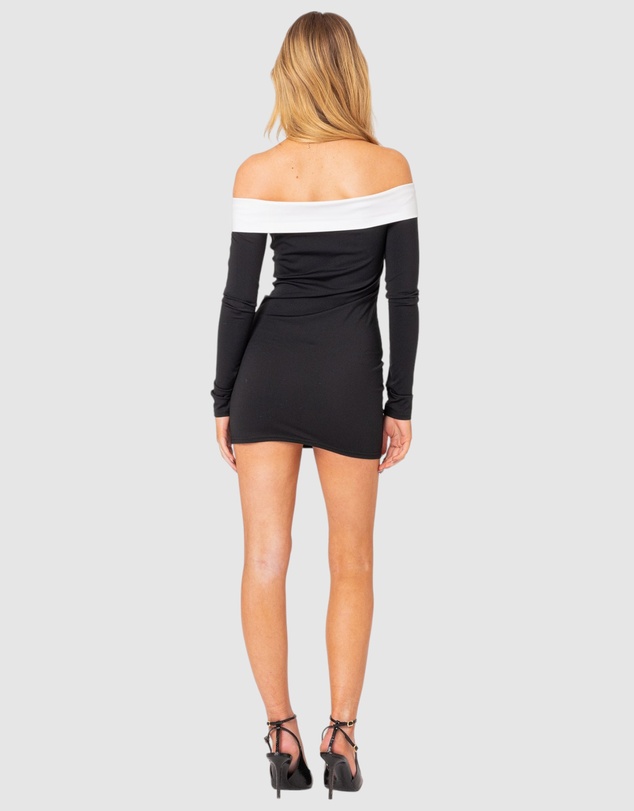 EDIKTED - Yolanda Contrast Fold Over Mini Dress