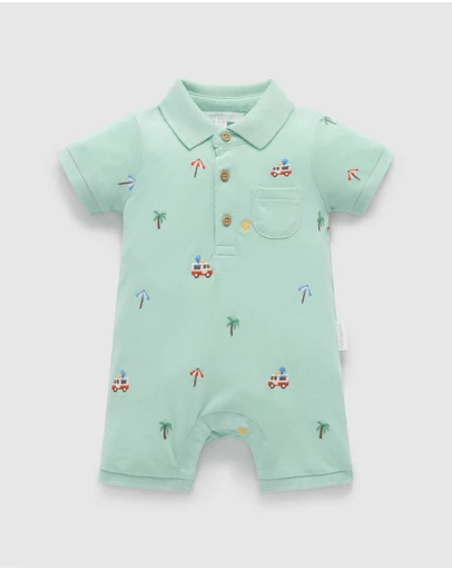 Purebaby - Polo Growsuit -Kids-Babies