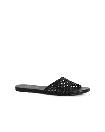 City Chic - Wide Fit Weave Flat Slide
