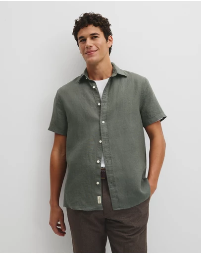 Country Road - Short Sleeve Regular Fit Linen Shirt