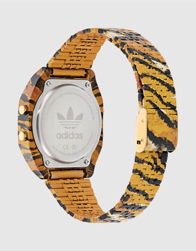 adidas Originals - Digital Two Gold-Tone Animal Print Bracelet Watch