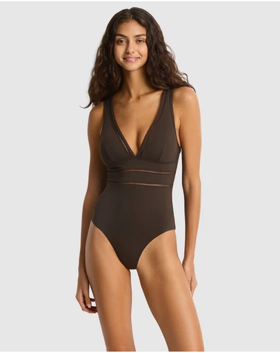 Sea Level Australia - Essentials Edit Spliced One Piece Espresso INDENT