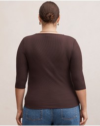 Forever New Curve - Selena Curve Trim Lace Top