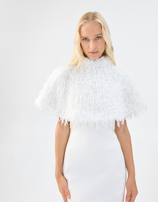Unreal Fur - White Wedding Capelet