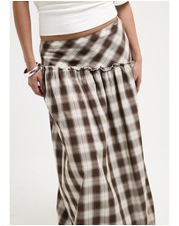 Subtitled - Dakota Gingham Yoke Maxi Skirt