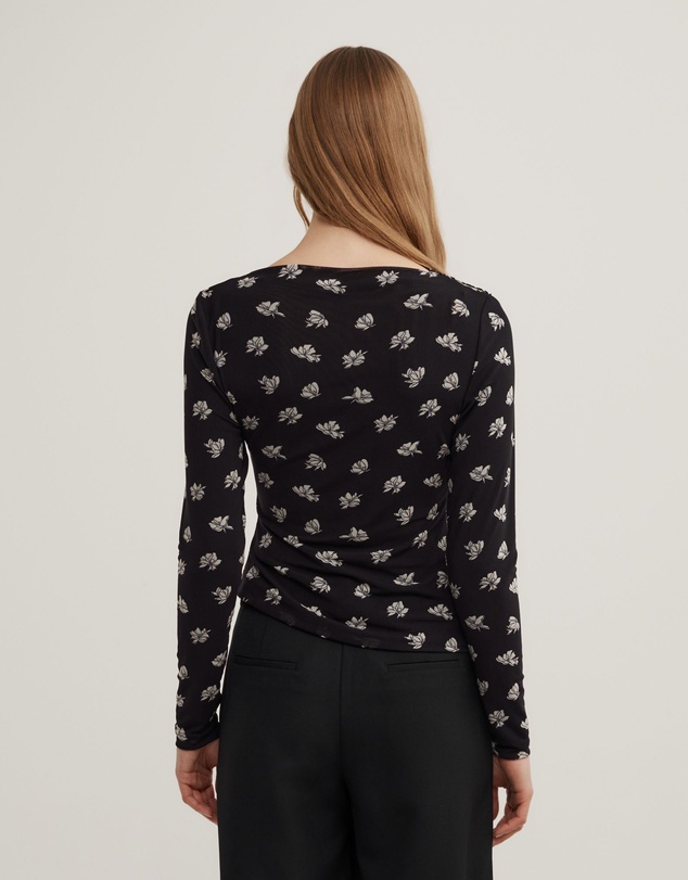 Witchery - Mesh Drape Long Sleeve Top