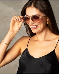 Mestige - Sunset Dreams Sunglasses embellished with crystals from Swarovski® - Gold and White
