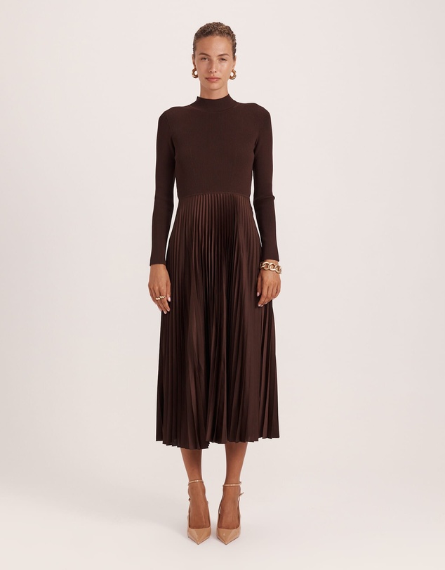 SABA - Vicky Long Sleeve Mixed Media Dress