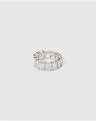 Izoa - Aaliyah Ring Silver Clear